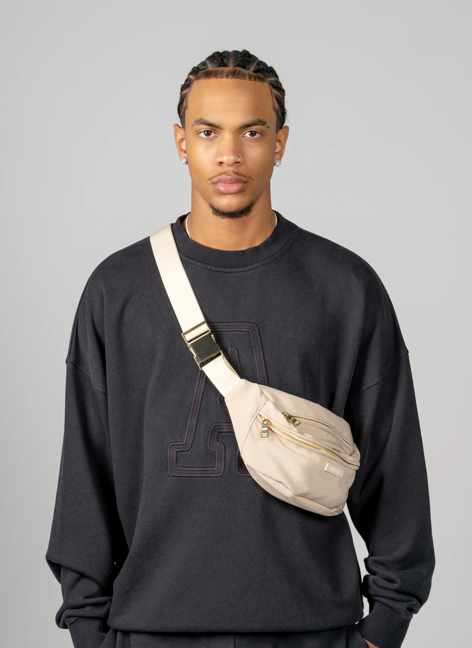 Aver® Cross Body Bum Bag - Cream - Image 4
