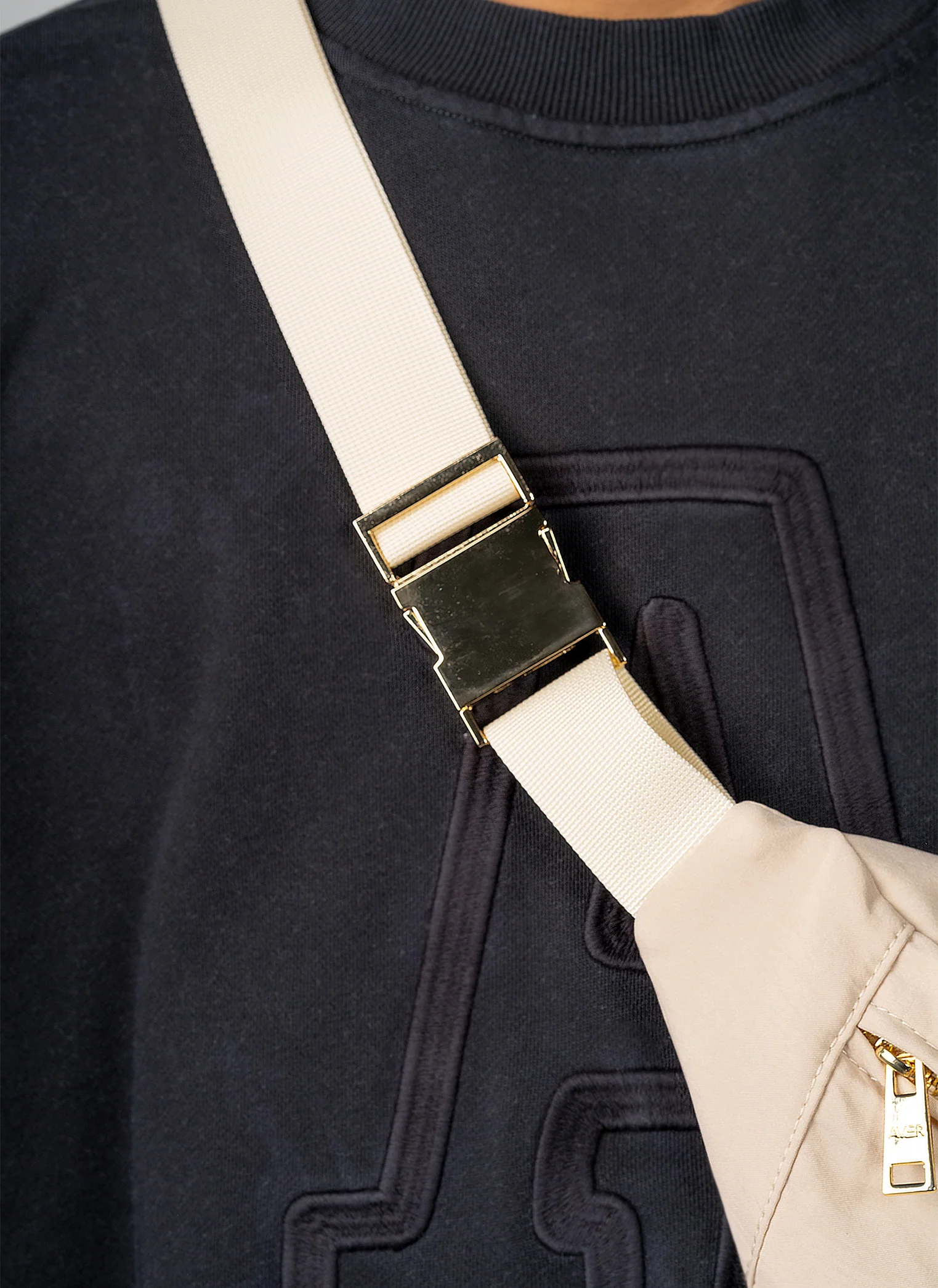 Aver® Cross Body Bum Bag - Cream - Image 7