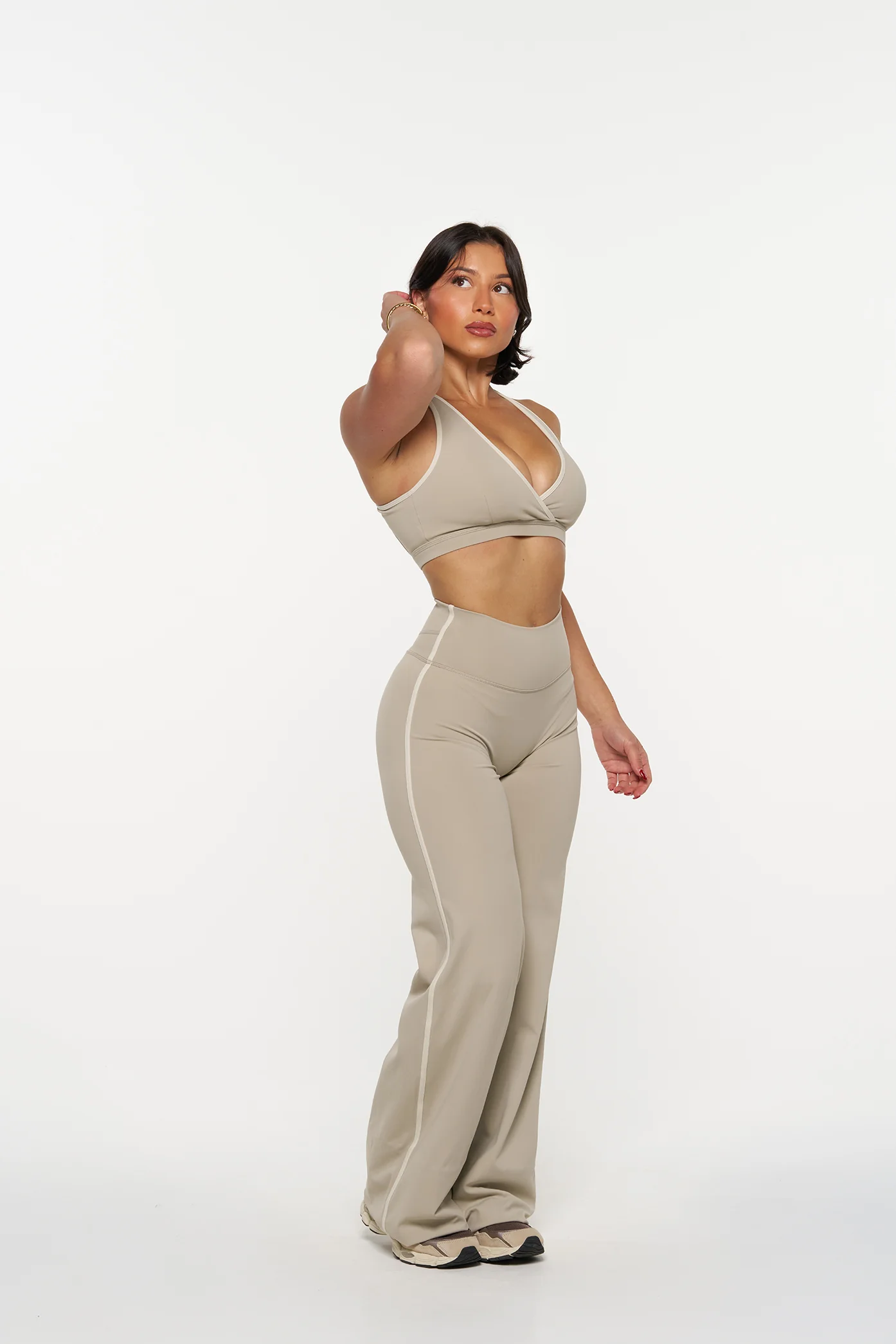 Essential Wide Leg Pants - Fawn & Pistachio - Image 3