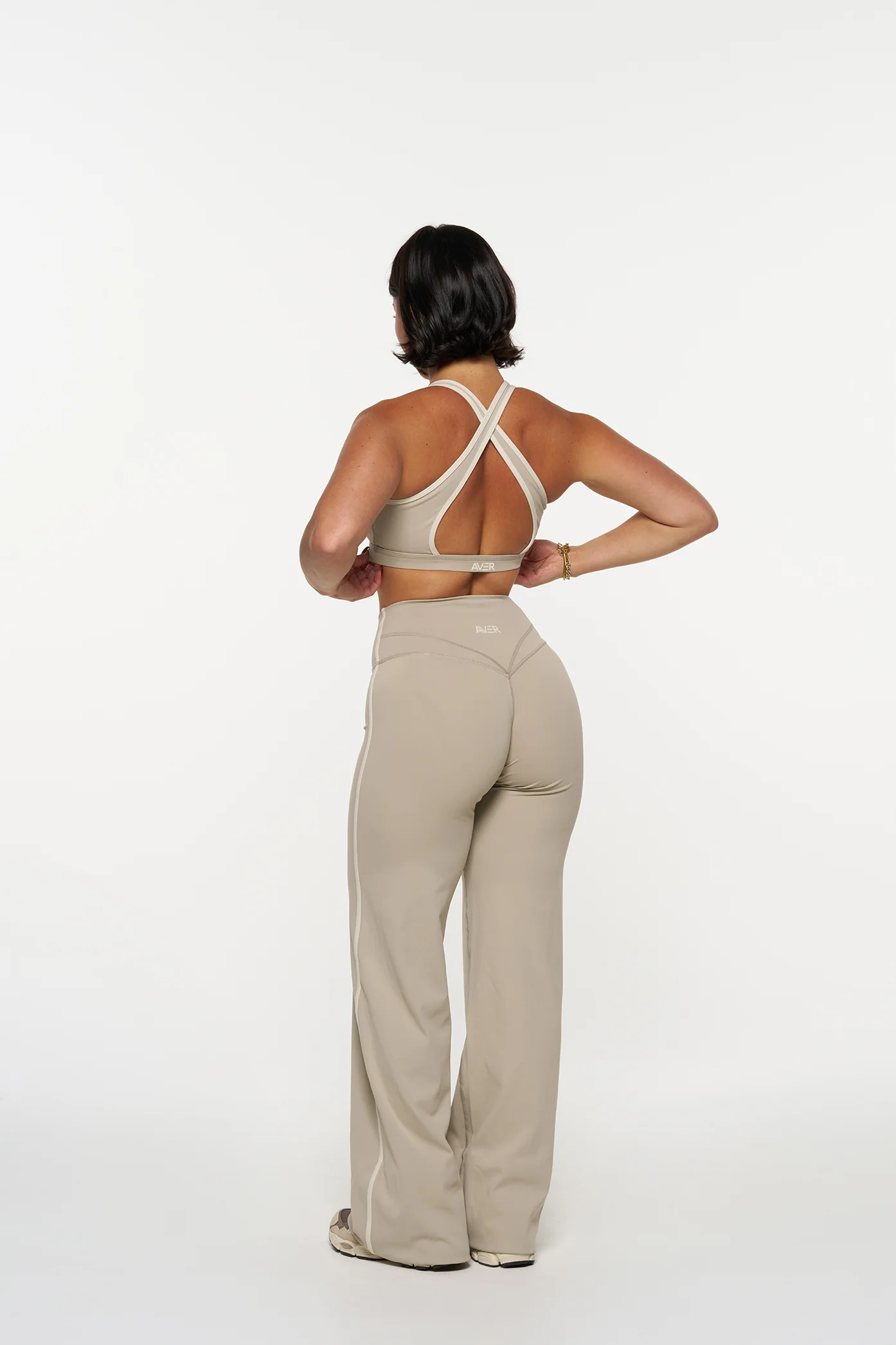 Essential Wide Leg Pants - Fawn & Pistachio - Image 4