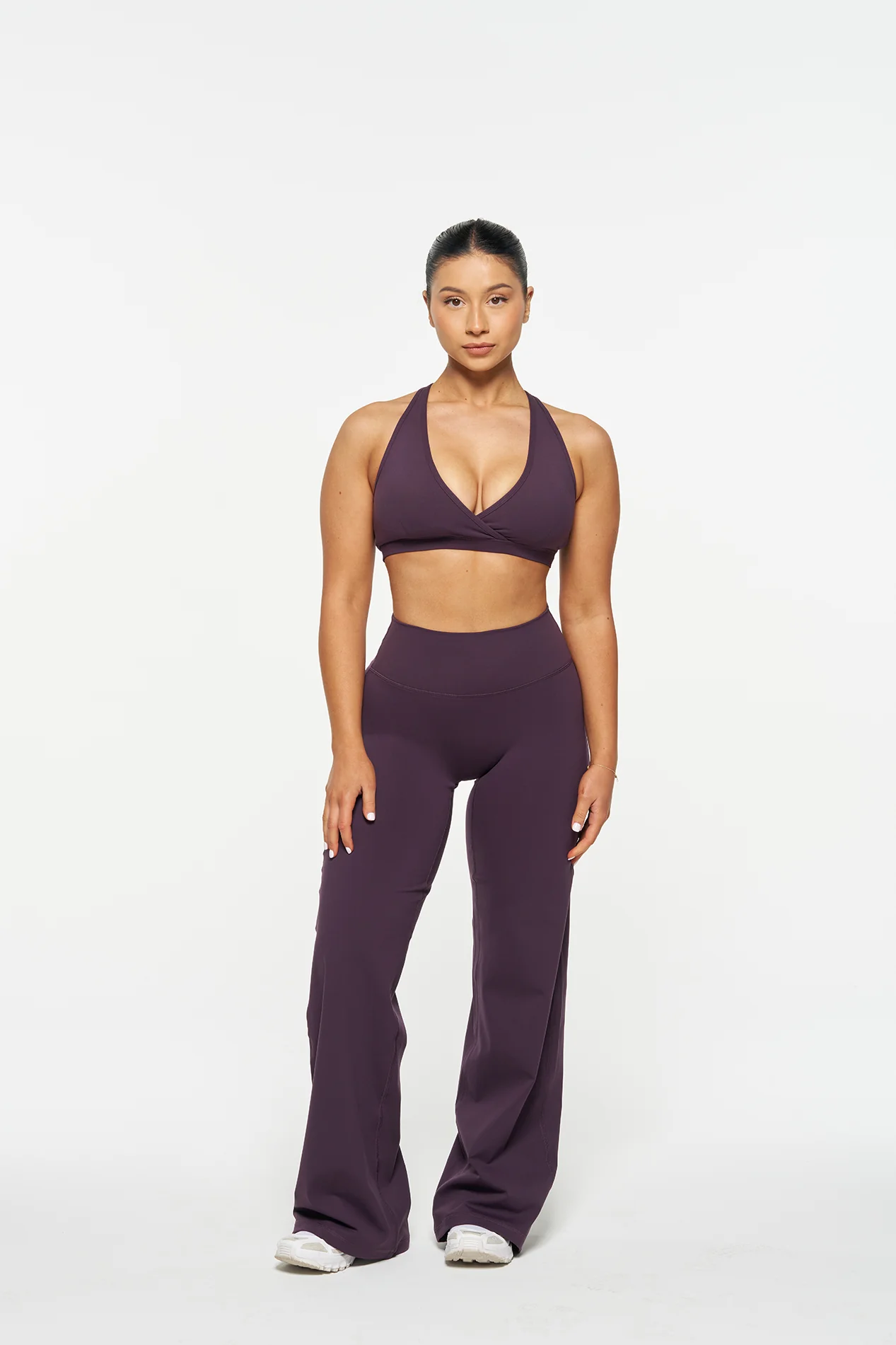 Essential Wide Leg Pants - Plum - Image 4
