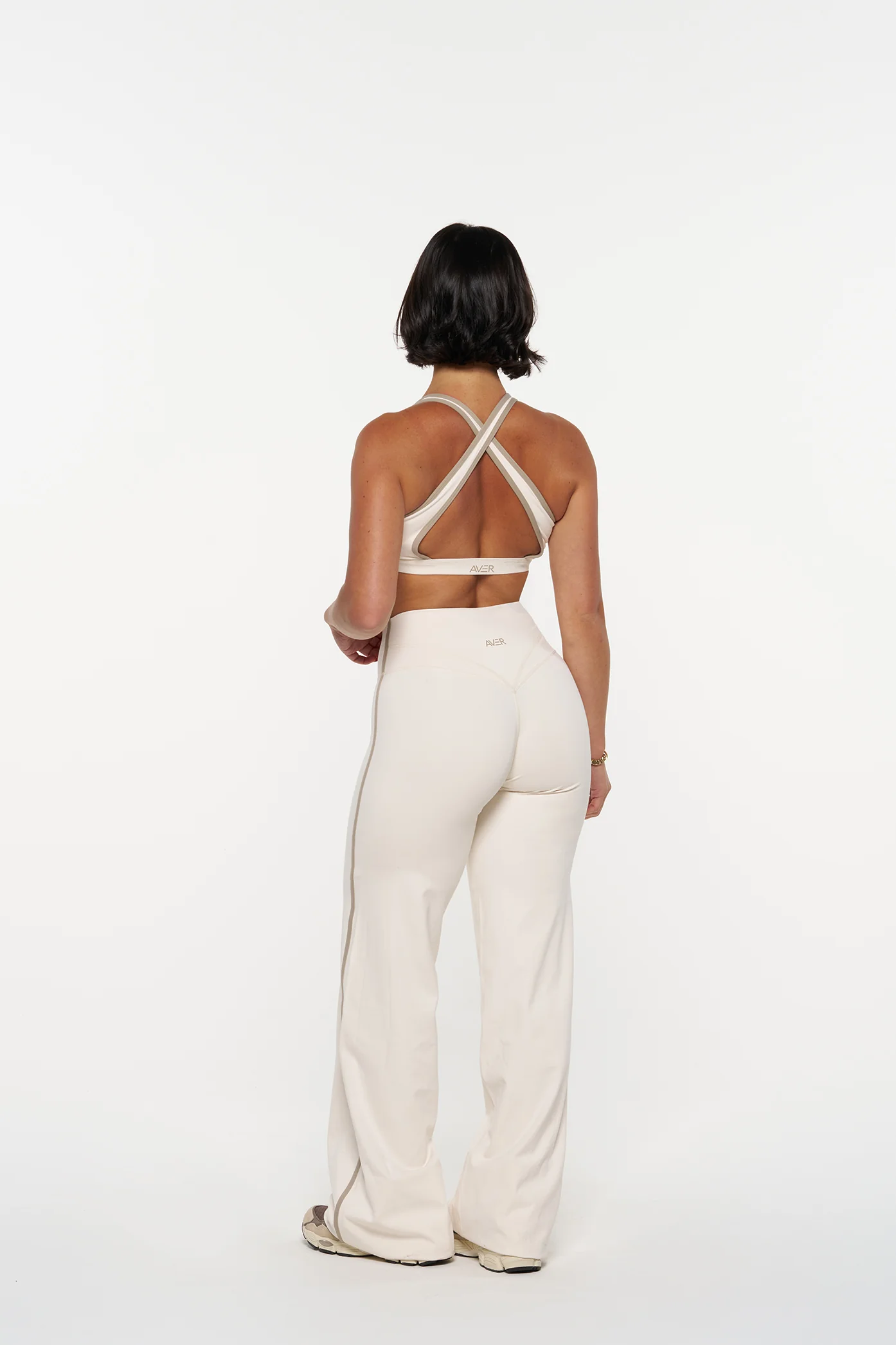 Essential Wide Leg Pants - Vanilla & Taupe - Image 4