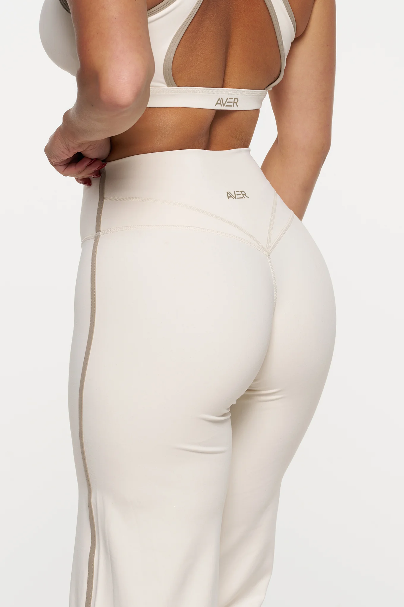 Essential Wide Leg Pants - Vanilla & Taupe - Image 7