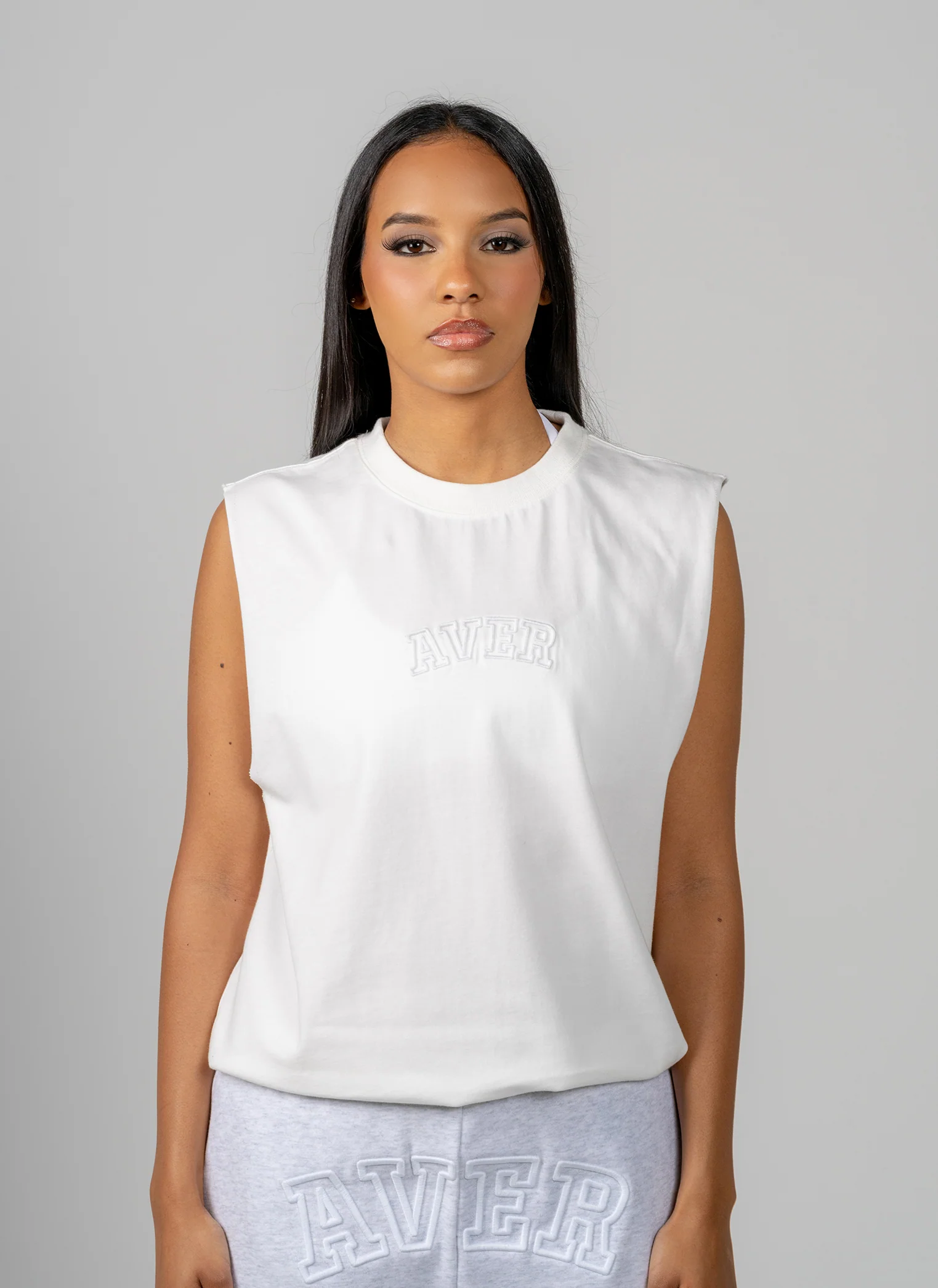 Faded Oversize Tank - White - Image 4