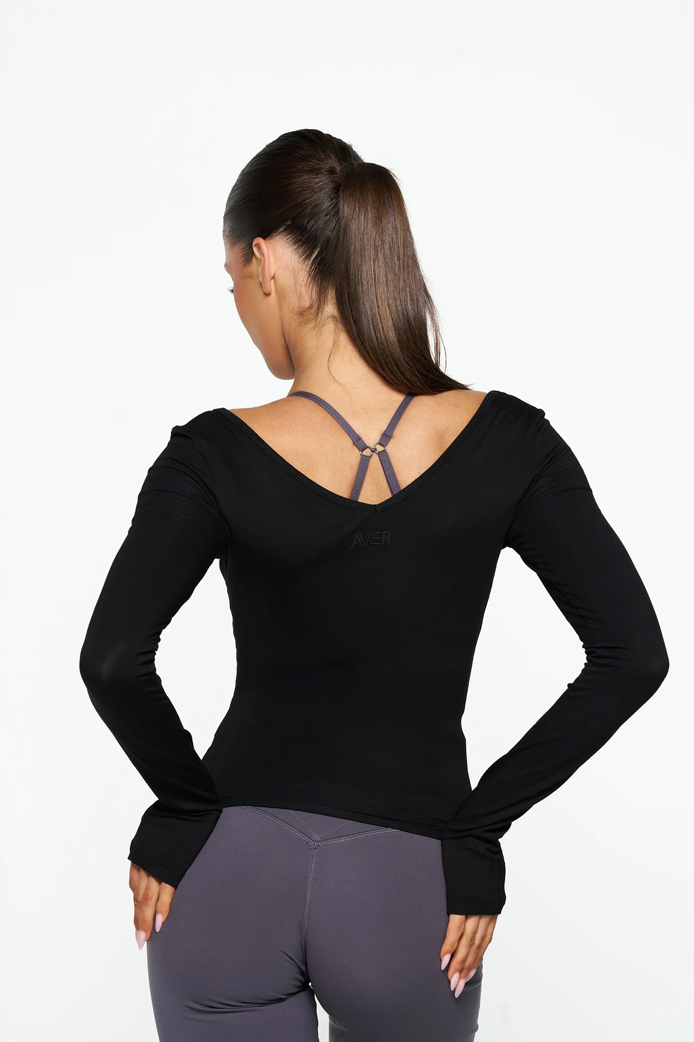 Natalia V Neck Tie Top - Black - Image 4