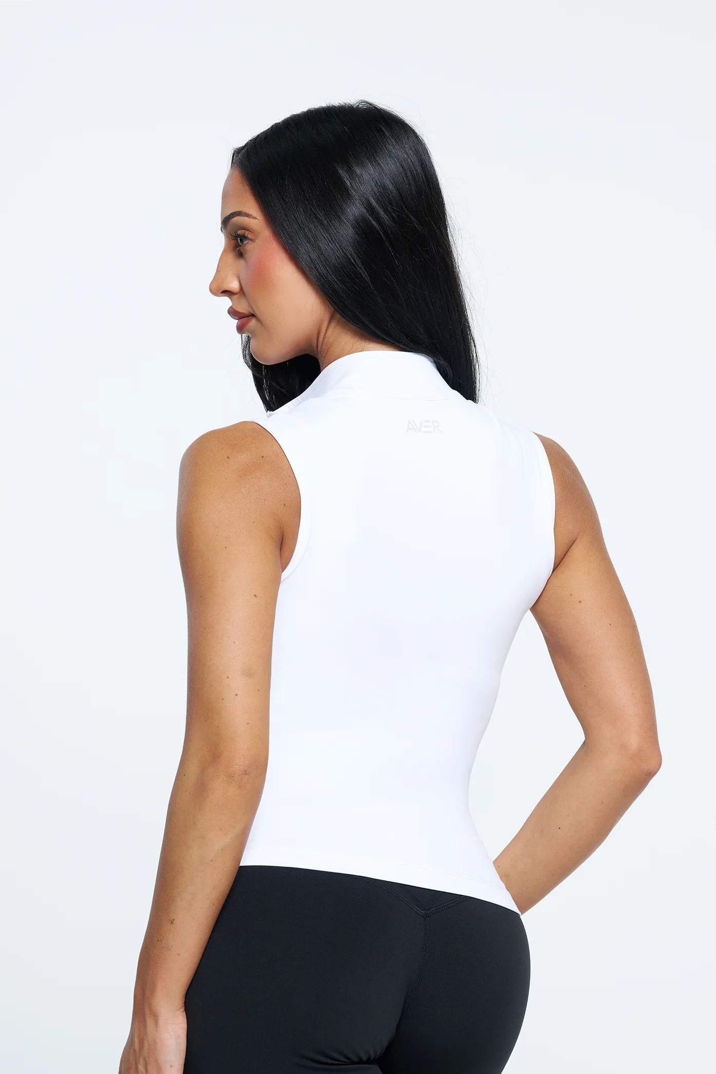 Nia Zip Up Vest - White - Image 2