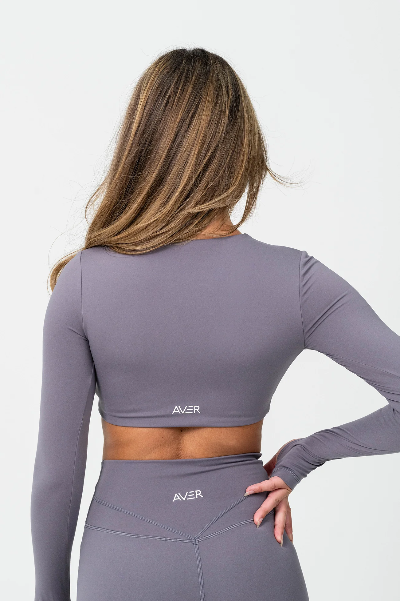 Serene Long Sleeve Crop - Steel - Image 2