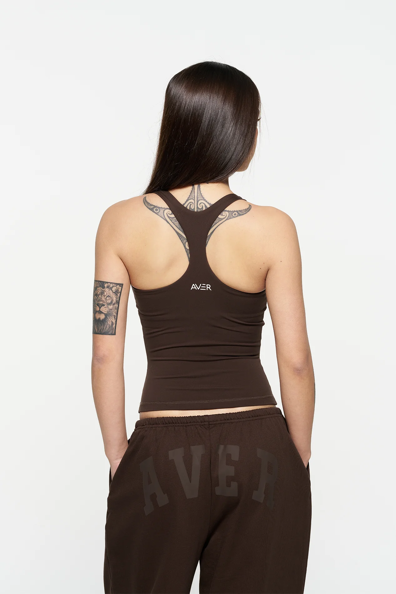 Serene Racer Back Singlet - Mocha - Image 2