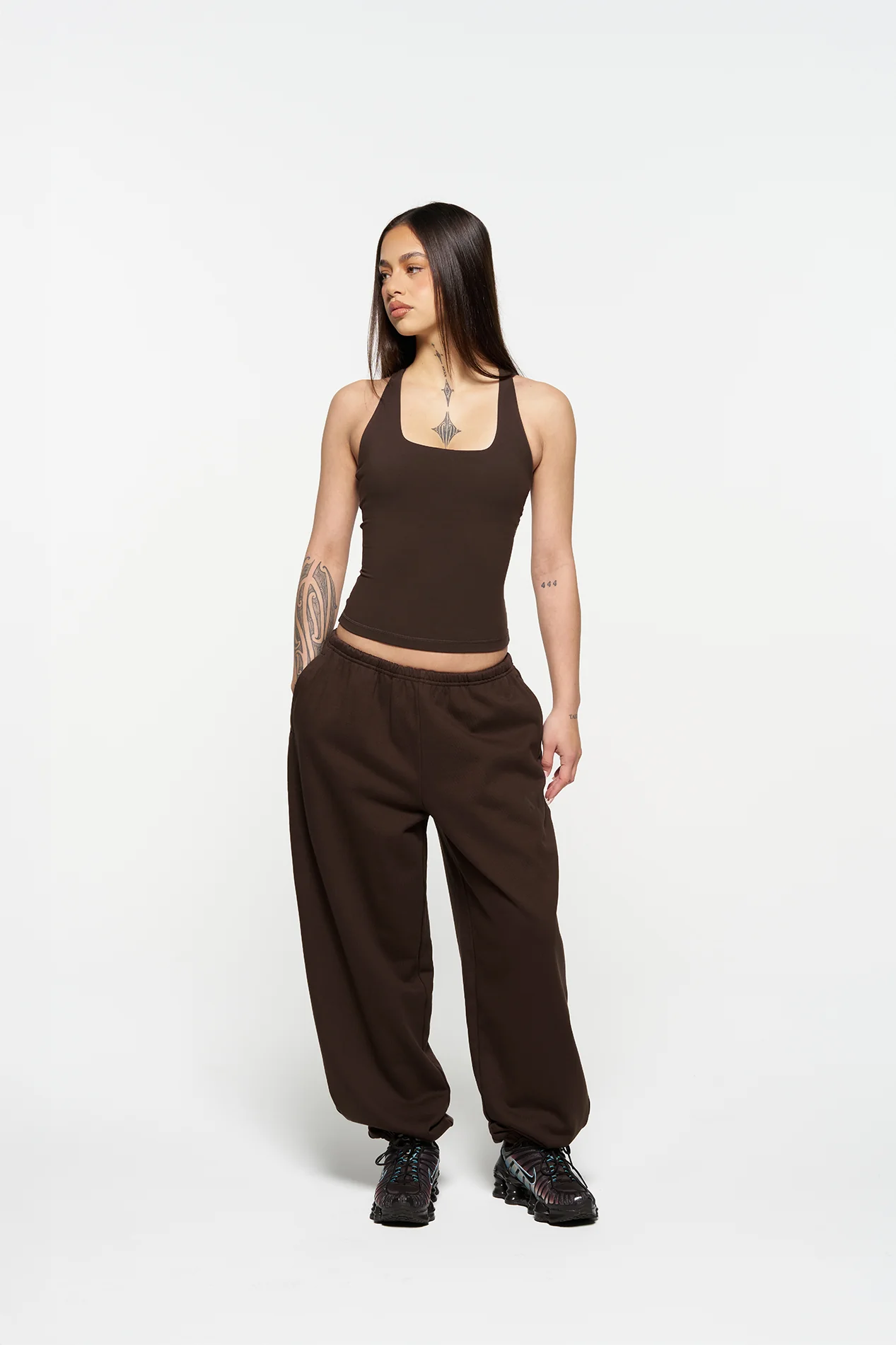 Serene Racer Back Singlet - Mocha - Image 3