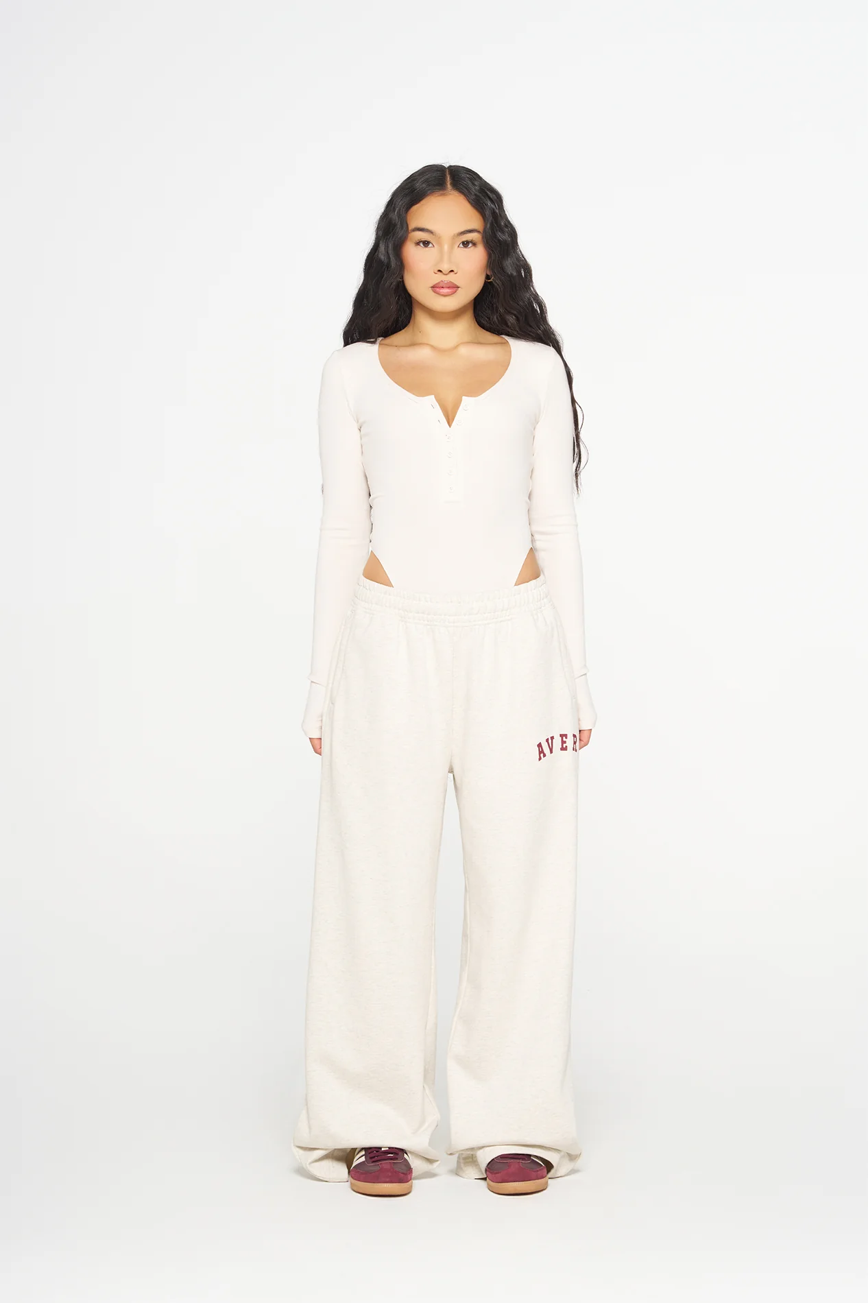 Staple Wide Leg Trackpants - Marle - Image 4