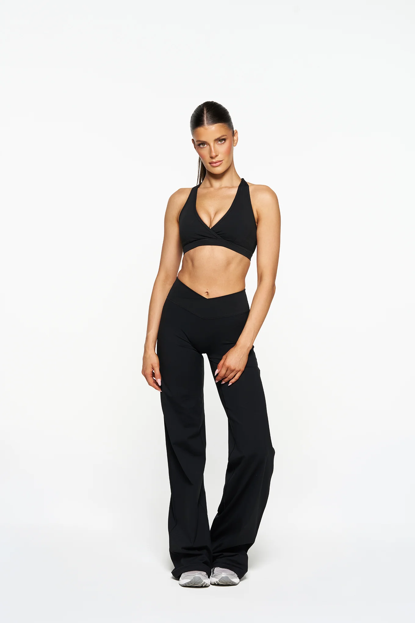 V Front Wide Leg Pants - Midnight - Image 5