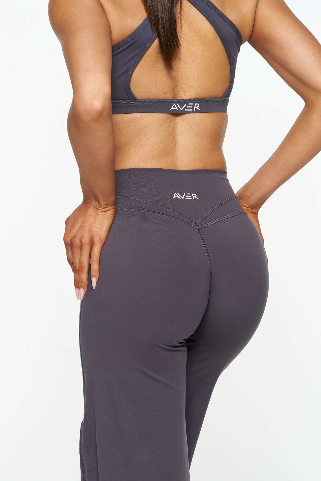 V Front Wide Leg Pants - Slate Grey - Image 7